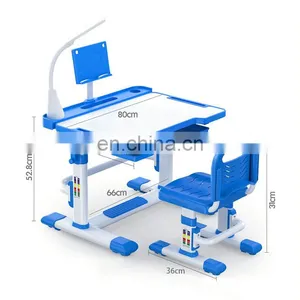 Height Adjustable Children Table and Chair Modern Home Children Study Desk Kids Study Table With Storage Drawer Led thumbnail-1