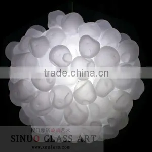 Blown Glass White Ball Chandelier thumbnail-1