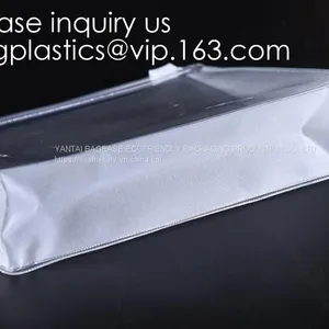 Makeup Bags, Frosted PVC Zipper Bags,Clear PVC Material Plastic Slide Pouch,PVC Zip Lock Document Bags thumbnail-3