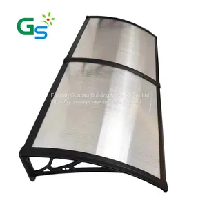 Strong Plastic Bracket UV-protective Polycarbonate Hollow Sheet Door Awning in Factory Price thumbnail-1