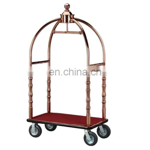 Sales Promotion Luxury 5 Star Lobby Luggage Cart Royal Polo Luggage Trolley/ Hotel Luggage Trolley Cart thumbnail-2