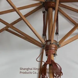 Solid Wood Furniture Umbrella Suitable for Hotels, Restaurants and Cafes. Outdoor Rectangular Teak Patio Umbrella thumbnail-3