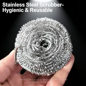 Wholesale 3 Packing Stainless Steel Scourer Pot Clean Scrubber Ball thumbnail-4