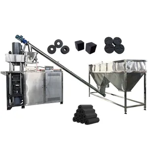 Mini Compact Charcoal Briquette Making Machine Coal Charbon Stick Cube Briquette Extruder Forming Machine for Shisha EPC thumbnail-1