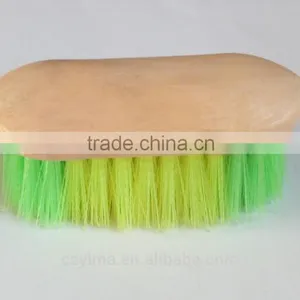 Plastic Back Horse Dandy Brush With Glitter Bristle for Grooming thumbnail-1