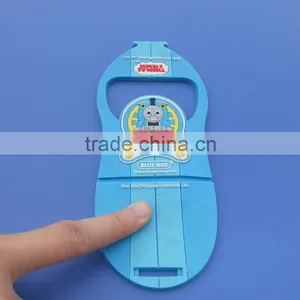 Blue Color Cartoon Car Bus Embossed Logo Soft Pvc Phone Holder thumbnail-3