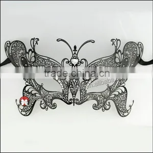 Animals Mask Party Carnival Venice Mask Exotic Black Metal Mardi Gras Laser Cut Venetian Masquerade Cosplay Mask thumbnail-2
