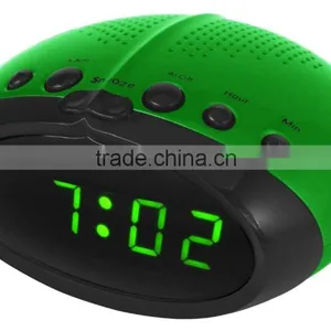 Hot Sale Green Painting Dual Alarms Clock PLL Radio thumbnail-2