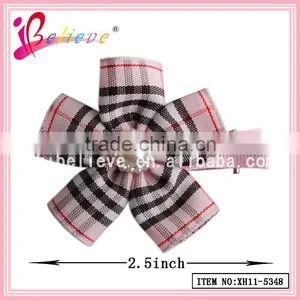 Cotton Grid Flower Hair Clip Wholesale Girls Hair Flower,hair Flower Clips thumbnail-4