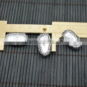 LFD-008B New Druzy Pearl & Rhinestone Connectors Spacer Beads Jewelry For Making Necklace thumbnail-2