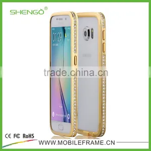 Whosesale Metal Bumper Cover for Samsung Galaxy S6 With Diamond thumbnail-3
