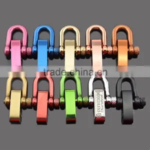 Colorful Stainless Steel U Shaped Adjustable Shackle With 4 Holes for Paracord Bracelets thumbnail-1
