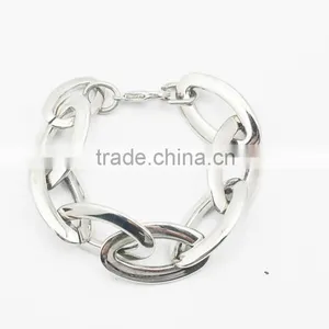 Trendy Hiphop Punk Style Stainless Steel Link&Chain Bracelet thumbnail-1