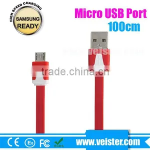 1M Colorful Noodle Usb Micro Cable for Blackberry thumbnail-6