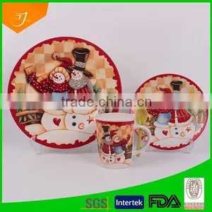 Snowman Set Ceramic,dinner Plates thumbnail-2