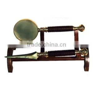 Nautical Gift Magnifying Glass With Paper Cutter in Wooden Hanger thumbnail-1