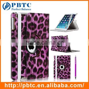 Fashion Style 360 Rotating Brown Leopard Print Tablet Leather Case thumbnail-2