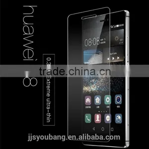 Wholesale Ultra Smooth 0.33mm Thickness Anti Impact Anti-shock Smart Phone Tempered Glass Screen Protector for Huawei P8 thumbnail-2