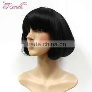 2015 Hot Sale Cheap Synthetic Hair Black Short Bob Wigs thumbnail-5