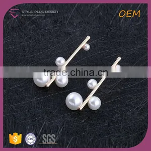 E78053K01 STYLE PLUS Shiny Gold Plate Collection Pearl Designs Stud Earrings for Ladies From Forever 21 Series thumbnail-2