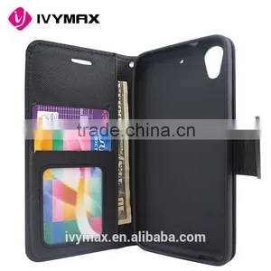 2016 Trending Products Wallet Phone Case With Wrist Strap Black Style Cover Slim Leather Case for HTC 626 thumbnail-4