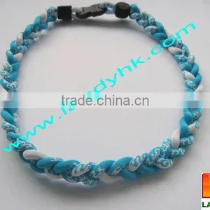 Triple Braided Silicone Titanium Pain Relief Sports Handmade Necklace thumbnail-4