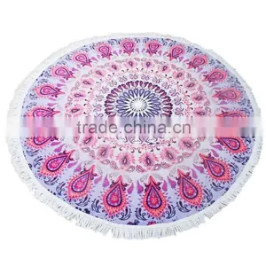 High Quality 100% Cotton Printing Round Beach Towels thumbnail-2