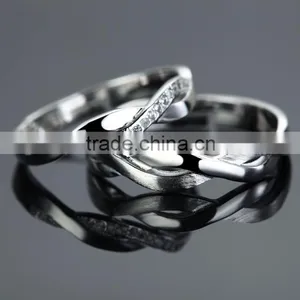 Loyal Couple Infinity Symbol S925 Silver Plain Engagement Couple Rings thumbnail-4