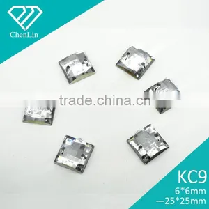 KC9 6*6 8*8 12*12 Square Flat Back Sew on Acrylic Rhinestones for Fashion Decoration, Craft Making, Garment Bags Accessories thumbnail-1