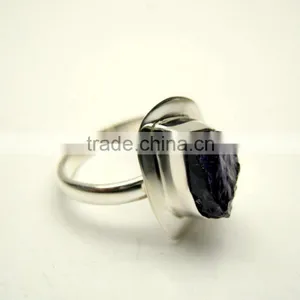 Amethyst Raw Natural Gemstones Ring, Rough Gemstone Adjustable Rings, 925 Solid Sterling Silver Jewelry thumbnail-2
