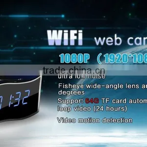HD 1080P Wide Angle Lens Camera WIFI Clock ,New HD SPY 1080P WIFI Clock Camera thumbnail-2