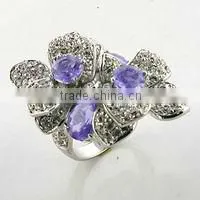 925 Silver Women cz Cocktail Ring thumbnail-1