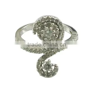 Music Sign RIing 925 Sterling Silver With White Gold Plating SC004 thumbnail-1