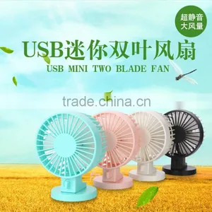 Double Motor Dual Leaves High Quality Portable Desk Mini USB Fan thumbnail-5