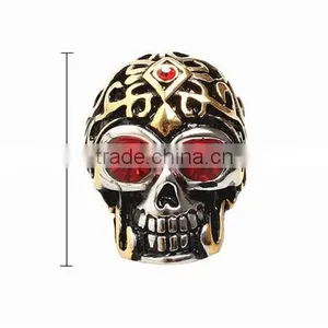Vintage Men's Ring Skull Punk Titanium Steel Stainless Steel Ring thumbnail-2