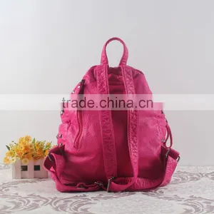 2015 Old Style Rivet Washing Backpack Bag With Besides Pocket,hand-grip thumbnail-3