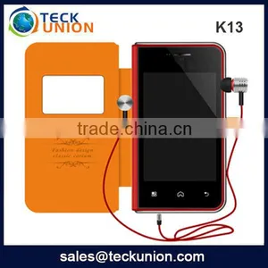 K13 3.5inch Capacitive Dual Sim Super Slim Mobile Phone With Price Free Leather Case thumbnail-1