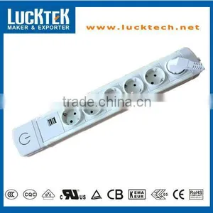5 WAY GERMANY TYPE POWER STRIP WITH USB CHARGER thumbnail-1