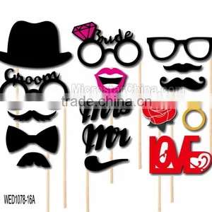 18pcs Wedding Decoration Favor Supplies Funny Photo Booth Props Rose Lips Glasses Mustache On Stick Photobooth thumbnail-3