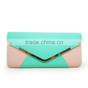 2015 New Arrival Color Block Leather Women Evening Bag Make in China thumbnail-2