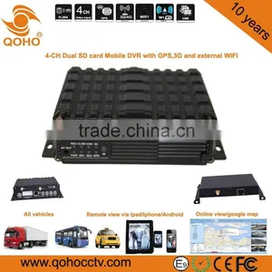 H.264 TWO SD Car Mobile DVR Audio Video Sync , GPS,3G/4G,WIFI.Car Black Box Function thumbnail-5