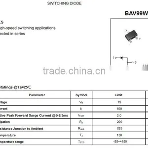 Surface Mount BAV99W Diode SOT-323 thumbnail-1