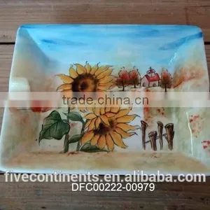 Ceramic Handpaint Sunflower Ashtray Decorative thumbnail-1