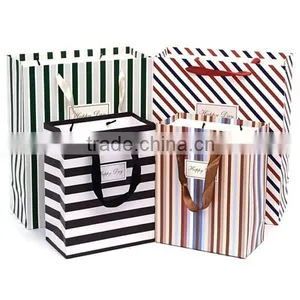 Various Color And Type of Stripe Paper Bag Paper Gift Bag thumbnail-1