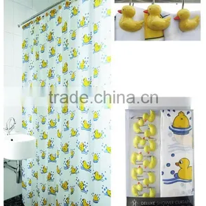 Rainbowl Animal Design Colorful Ducks 100%POLYESTER Shower Curtain Set thumbnail-5