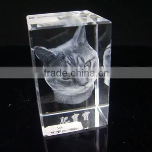 High Grade Laser Crystal Glass Cube For Home Decoration thumbnail-1
