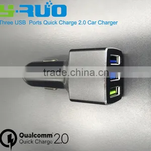Aluminum Alloy Shell Qualcomm Certified Quick Charge QC 2.0 USB Car Charger for Samsung , Htc, or Tablet thumbnail-2