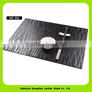 OEM Debossing Pattern Oil-proof Tabletop Lunch Real Leather Coaster 16025 thumbnail-1