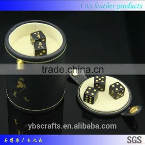 Promotional Customized Logo Leather Dice Cup Wth Lid thumbnail-4