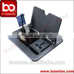 Floor/Table Mount Aluminum Flip Up Cable Socket Box With Universal Wire Cable Plugs thumbnail-1